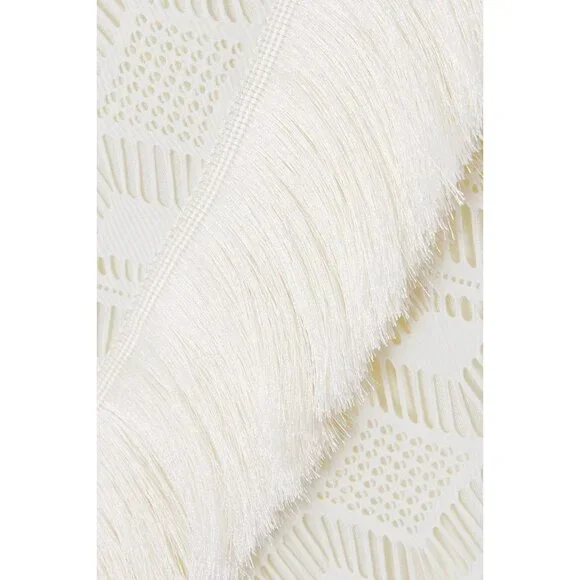 PatBO Strapless Fringe Trim Maxi Dress in Ivory - Picture 3 of 6